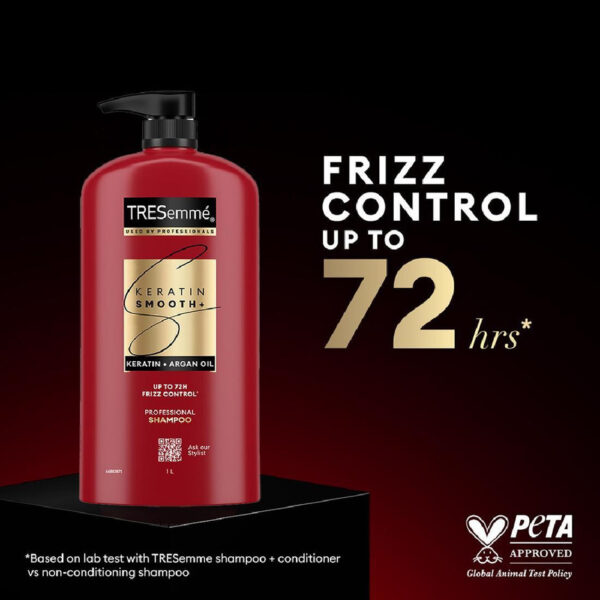 tresemmé keratin indian smooth+ professional shampoo with keratin & argan oil – frizz control up to 72 hours – 1l ব্র্যান্ড