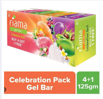 Fiama Gel Bar Soap Celebration Pack - 125g x 5