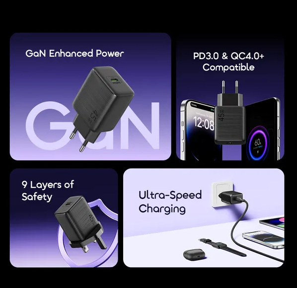 Oraimo PowerGaN 451 45W GaN Fast Charger - Image 2