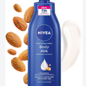 NIVEA Nourishing Lotion 400ml Body Milk with Pure Hyaluron, Almond Oil & Deep Nourish Serum - 72h Moisture