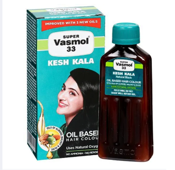 Super Vasmol 33 Hair Oil Kesh Kala Black Color - 100ml (Indian)